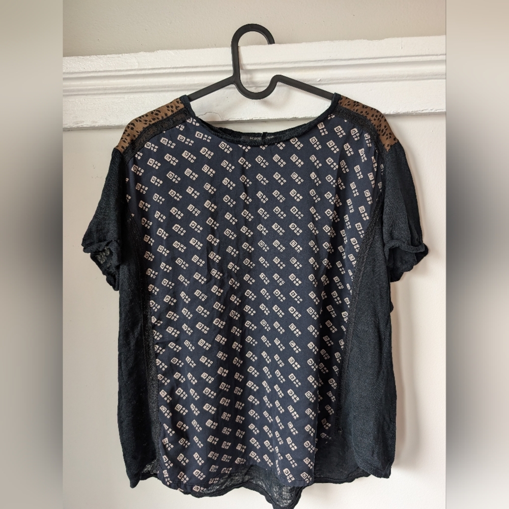 Scotch & Soda Black and Brown Patterned Blouse